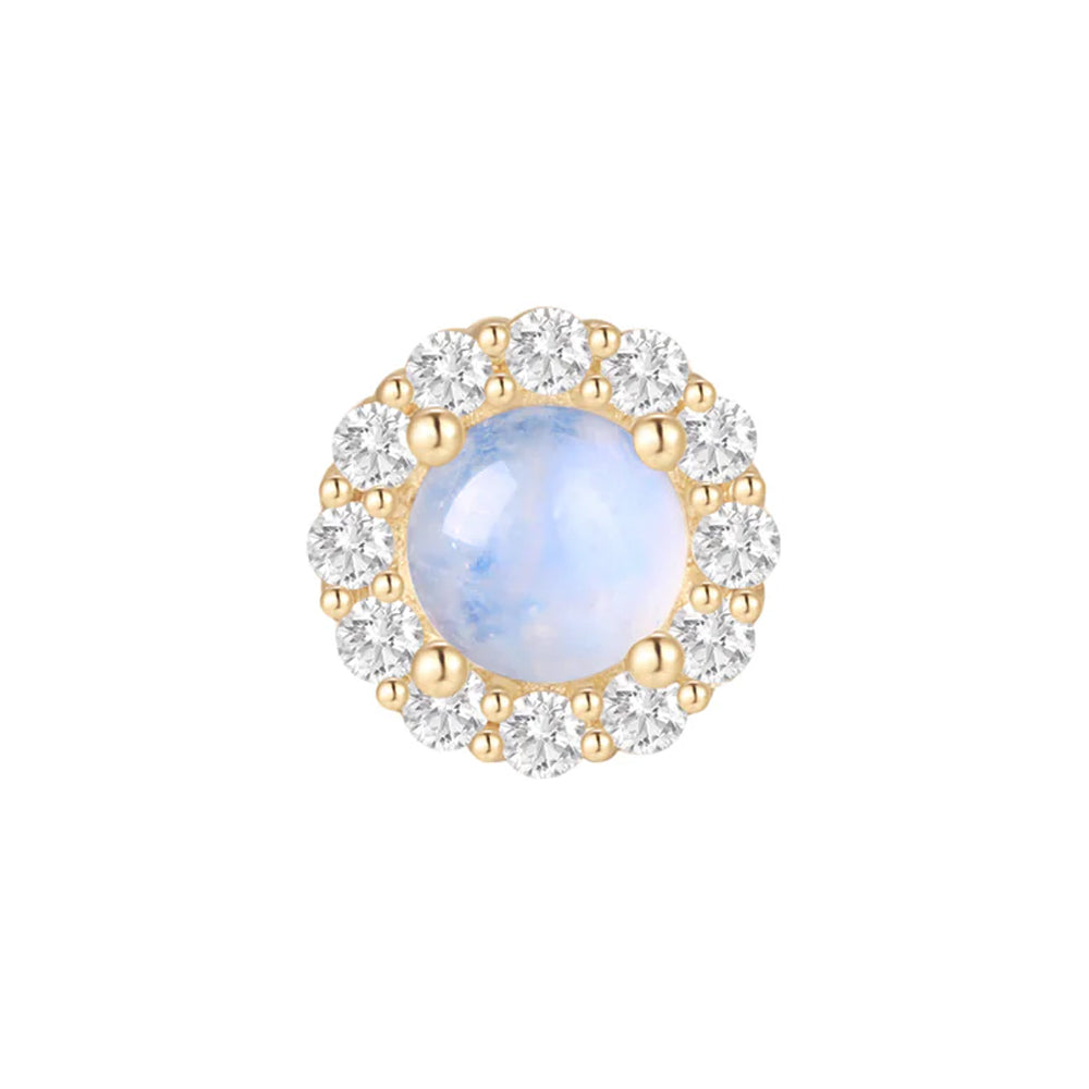 threadless: "Joy" End in Gold with Blue Moonstone & Moissanite