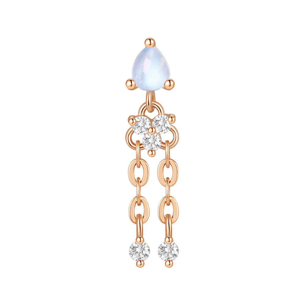 threadless: "Aurora" End with Chains in Gold with Blue Moonstone & Moissanite