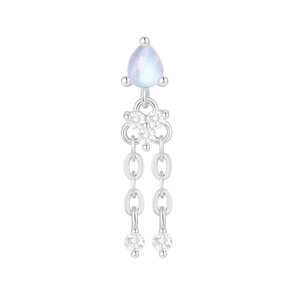 threadless: "Aurora" End with Chains in Gold with Blue Moonstone & Moissanite