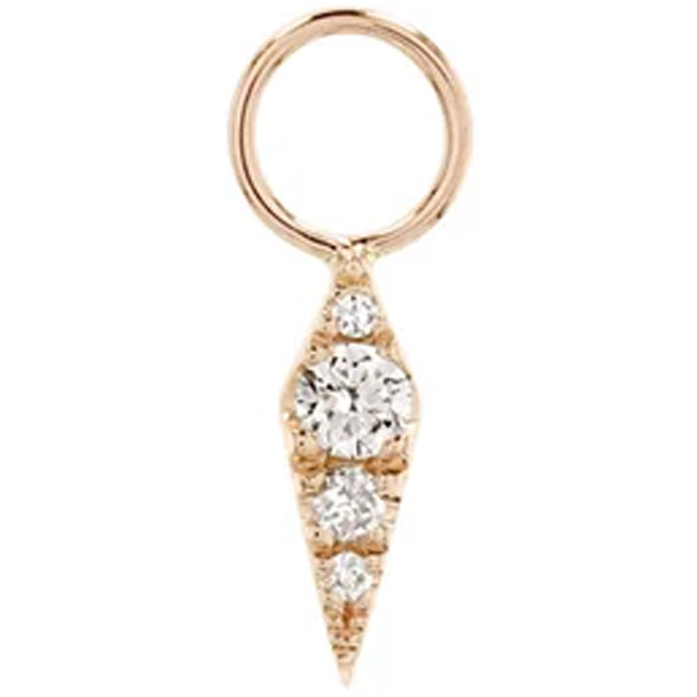 "Blade" Charm in Gold with Diamonds