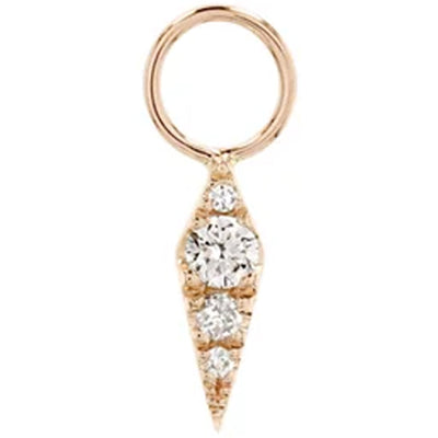 "Blade" Charm in Gold with Diamonds