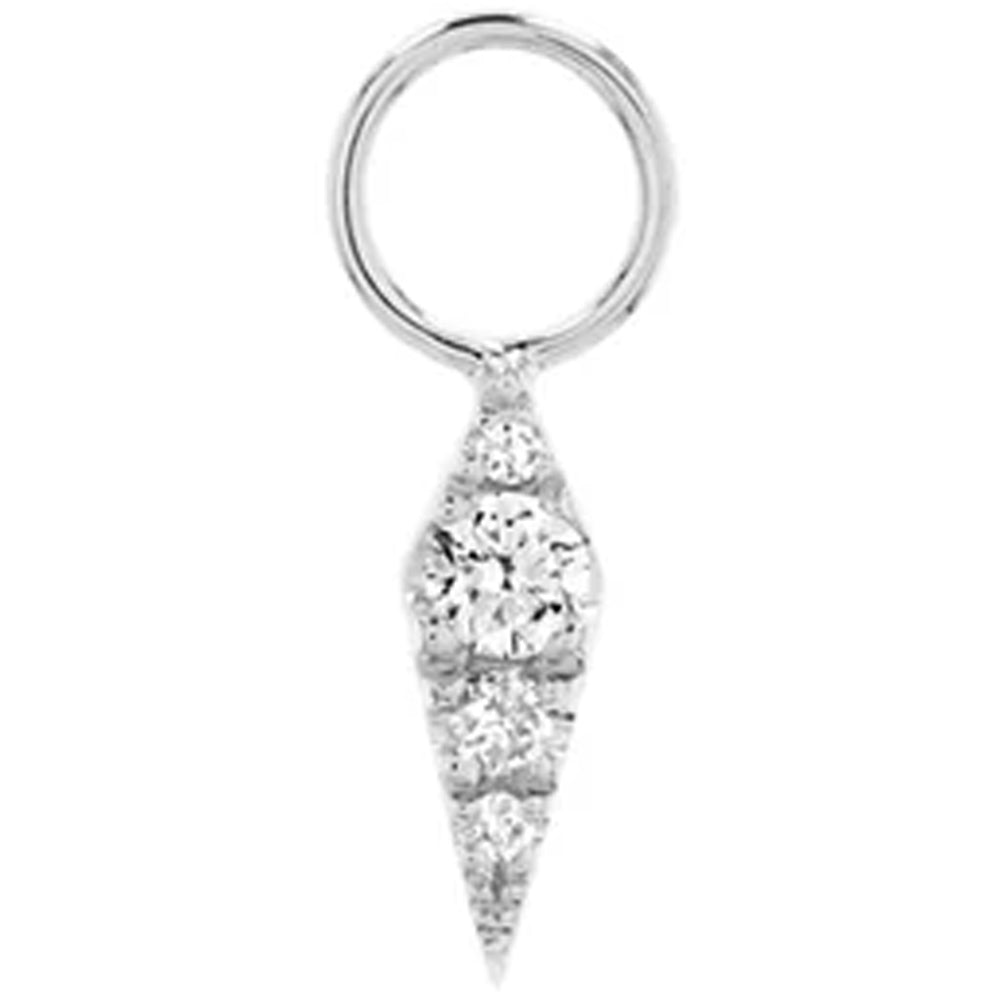 "Blade" Charm in Gold with Diamonds