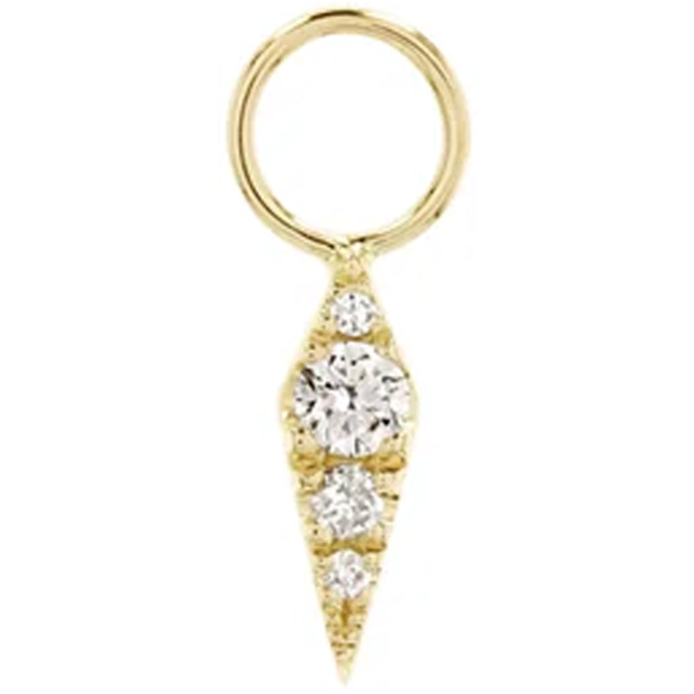 "Blade" Charm in Gold with Diamonds