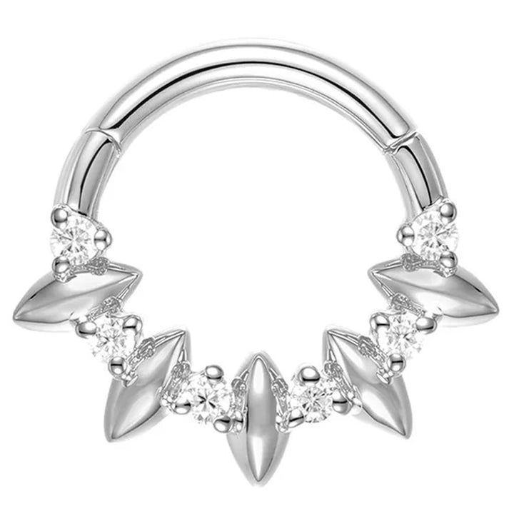 "Shuri" Hinge Ring / Clicker in Gold with Diamonds