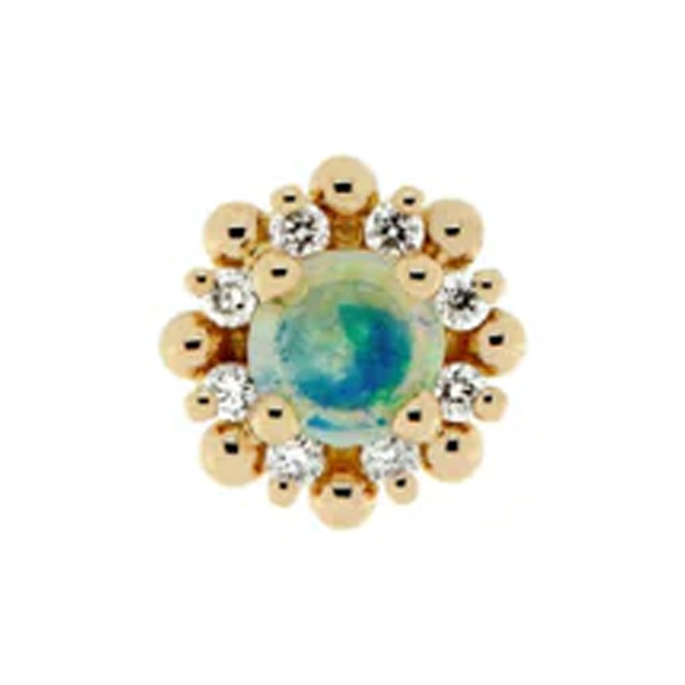 threadless: "Gaia" End in Gold with Opal & Diamonds