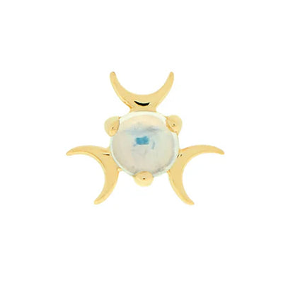 threadless: "Triple Moon Celeste" End in Gold with Genuine Gemstones