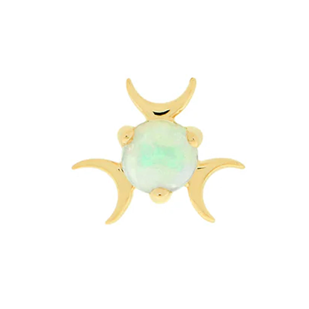 threadless: "Triple Moon Celeste" End in Gold with Genuine Gemstones