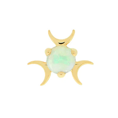 threadless: "Triple Moon Celeste" End in Gold with Genuine Gemstones