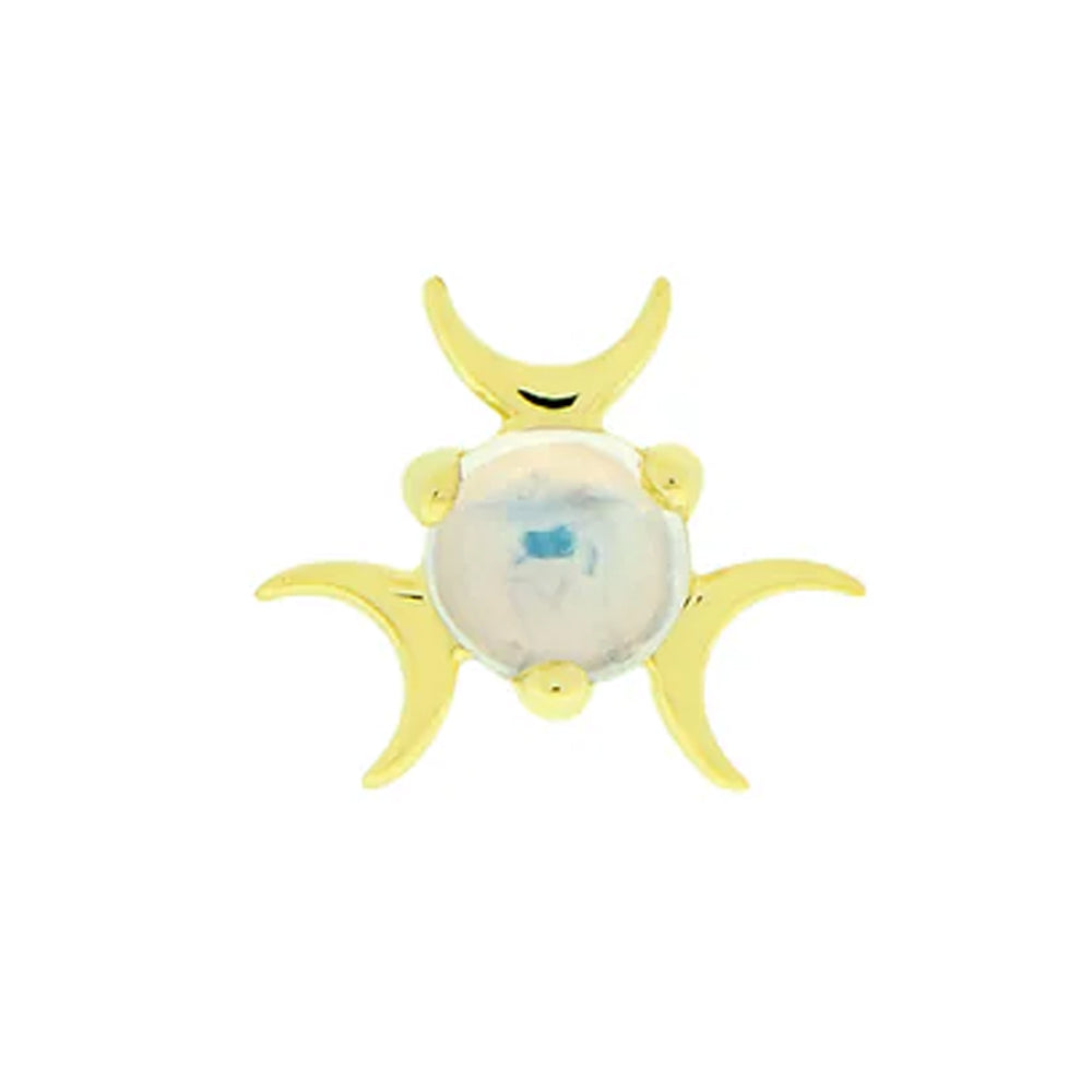 threadless: "Triple Moon Celeste" End in Gold with Genuine Gemstones