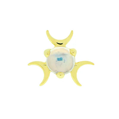 threadless: "Triple Moon Celeste" End in Gold with Genuine Gemstones