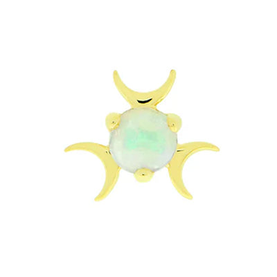 threadless: "Triple Moon Celeste" End in Gold with Genuine Gemstones