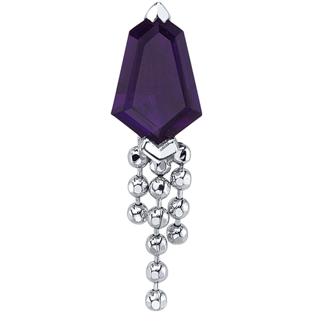 "Bellatrix" Threaded End in Gold & Platinum with Amethyst
