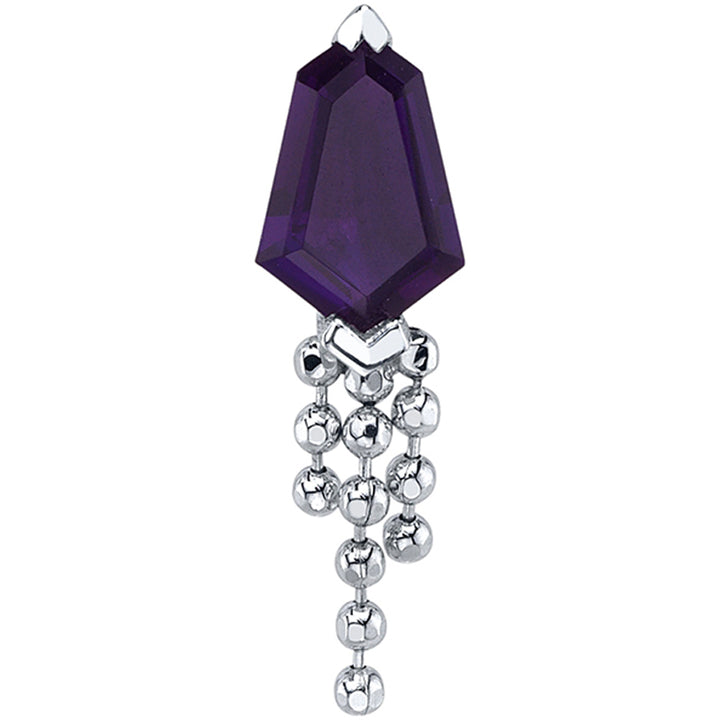 "Bellatrix" Threaded End in Gold & Platinum with Amethyst