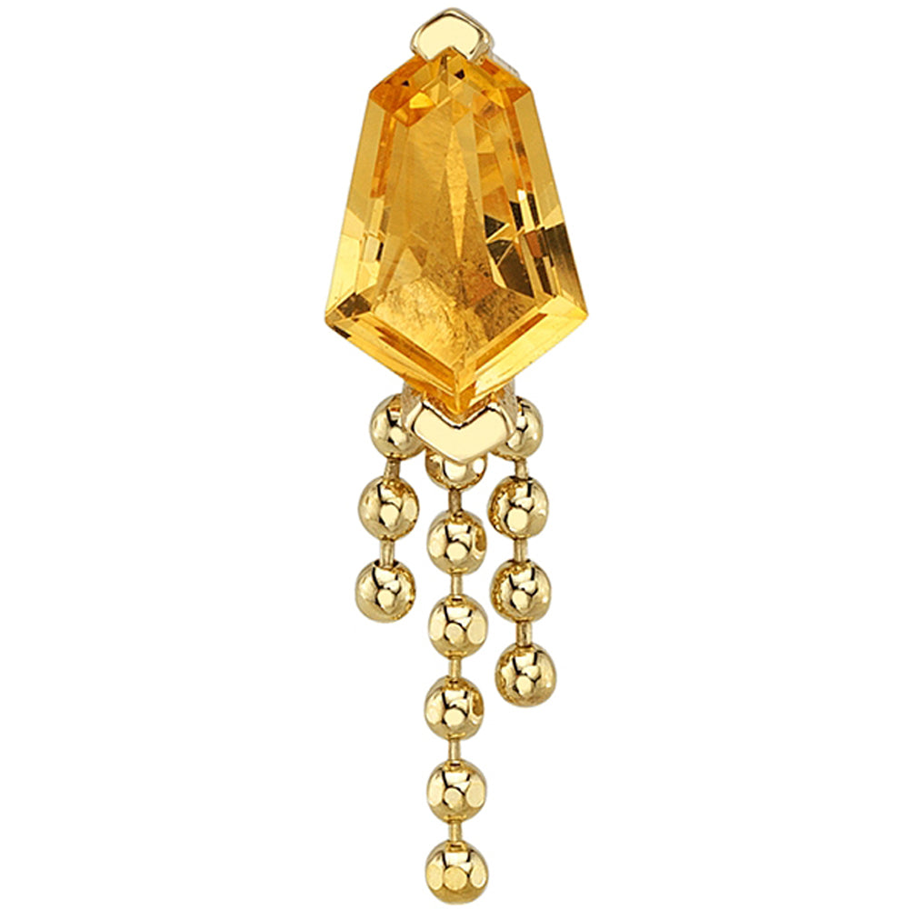 "Bellatrix" Threaded End in Gold & Platinum with Citrine