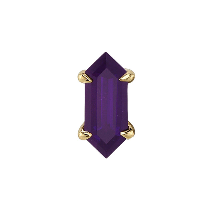 Deco Claw Prong Threaded End in Gold & Platinum with Amethyst
