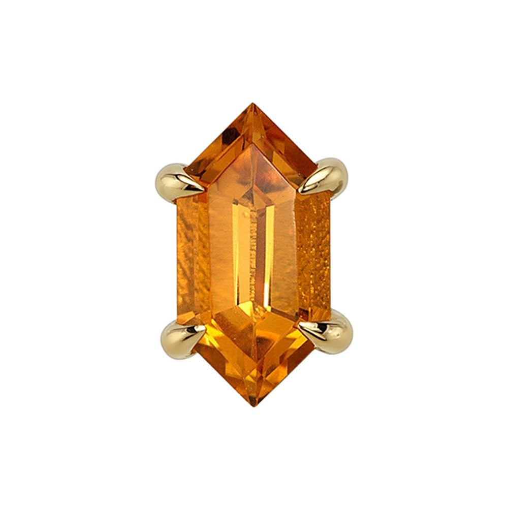 Deco Claw Prong Threaded End in Gold & Platinum with Citrine