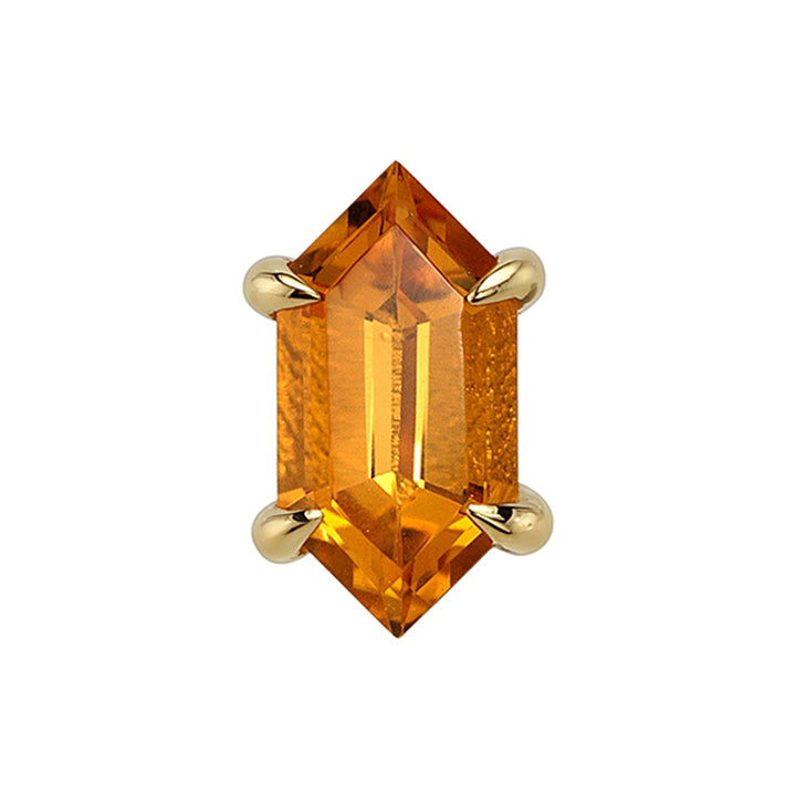 Deco Claw Prong Threaded End in Gold & Platinum with Citrine
