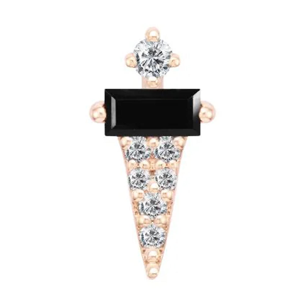 threadless: "Dystrikt" End in Gold with Black Spinel & CZ's