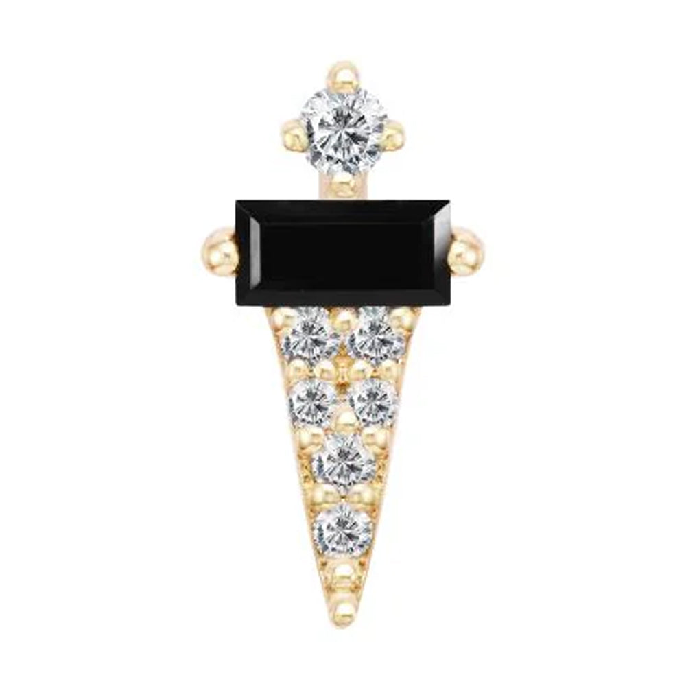 threadless: "Dystrikt" End in Gold with Black Spinel & CZ's
