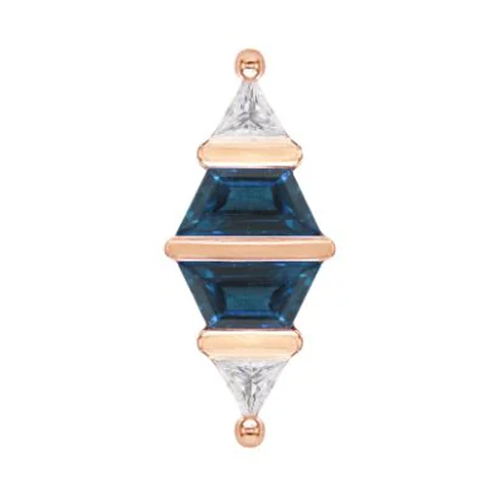 threadless: "Bang Bang" End in Gold with London Blue Topaz & CZ's
