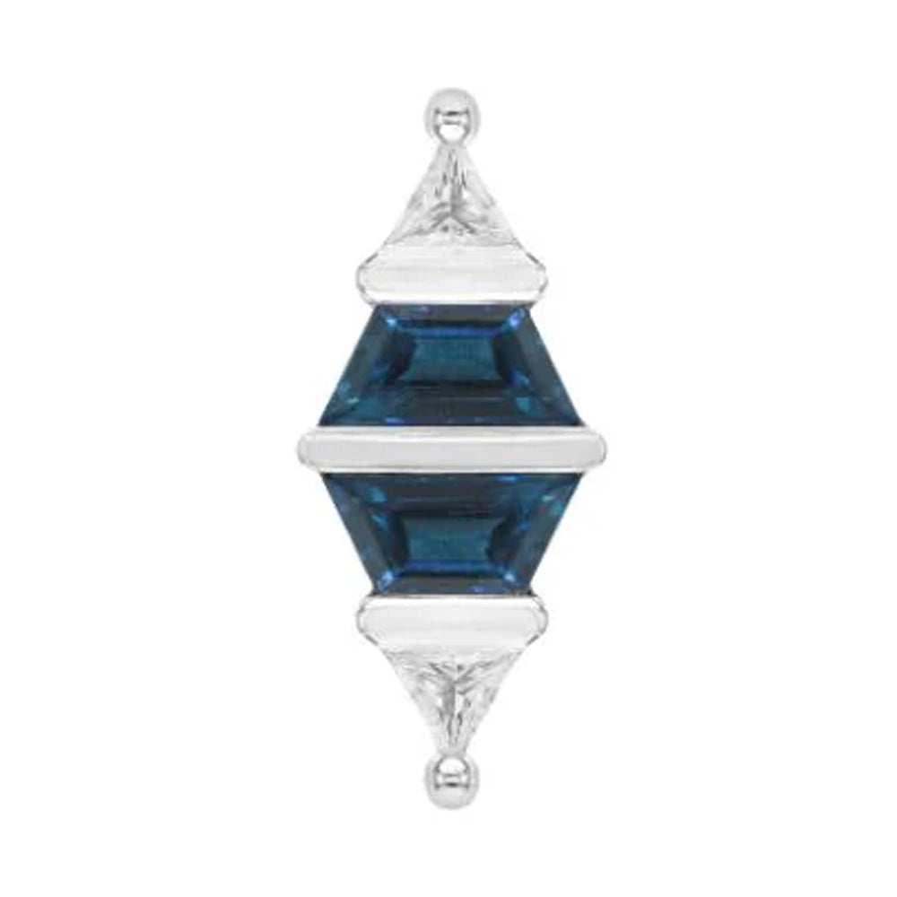 threadless: "Bang Bang" End in Gold with London Blue Topaz & CZ's