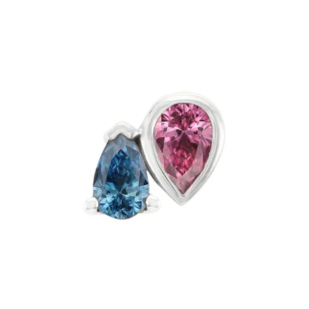threadless: "Era" End in Gold with Pink Tourmaline & London Blue Topaz