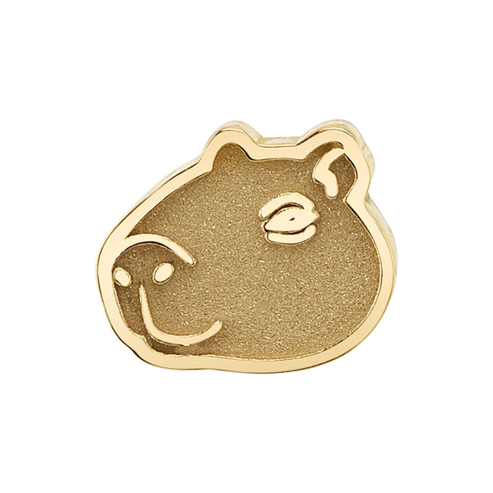 Capybara Head Threaded End in Gold & Platinum