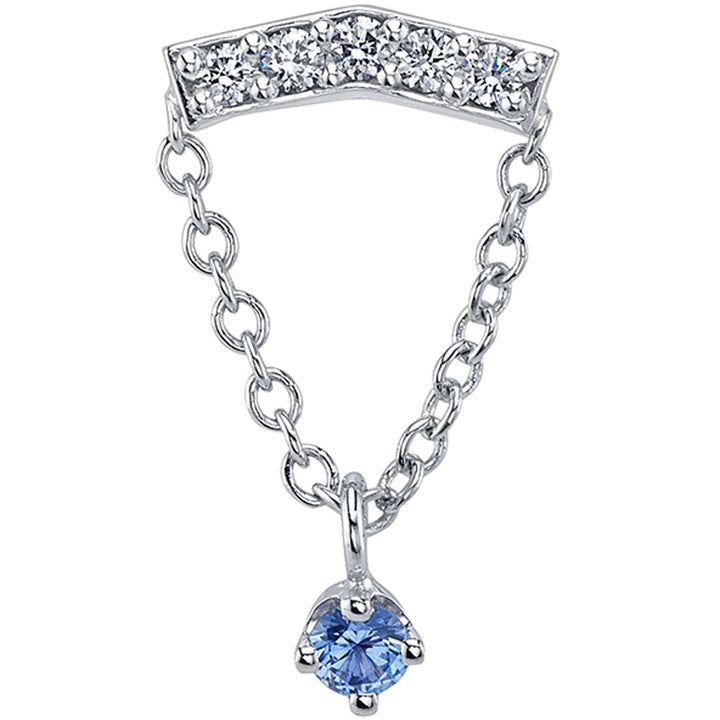 "Anika" Threaded End in Gold & Platinum with Diamond & Tanzanite