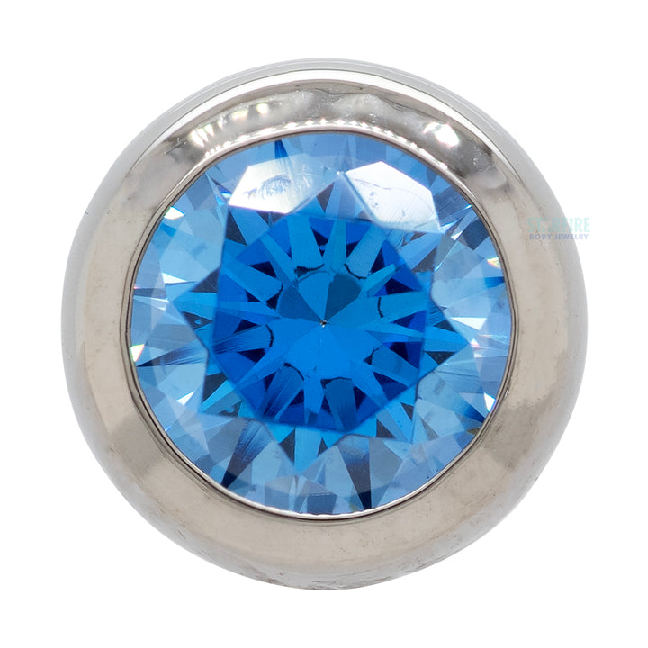 Stainless Steel Ball-Set Brilliant-Cut Gem Threaded End