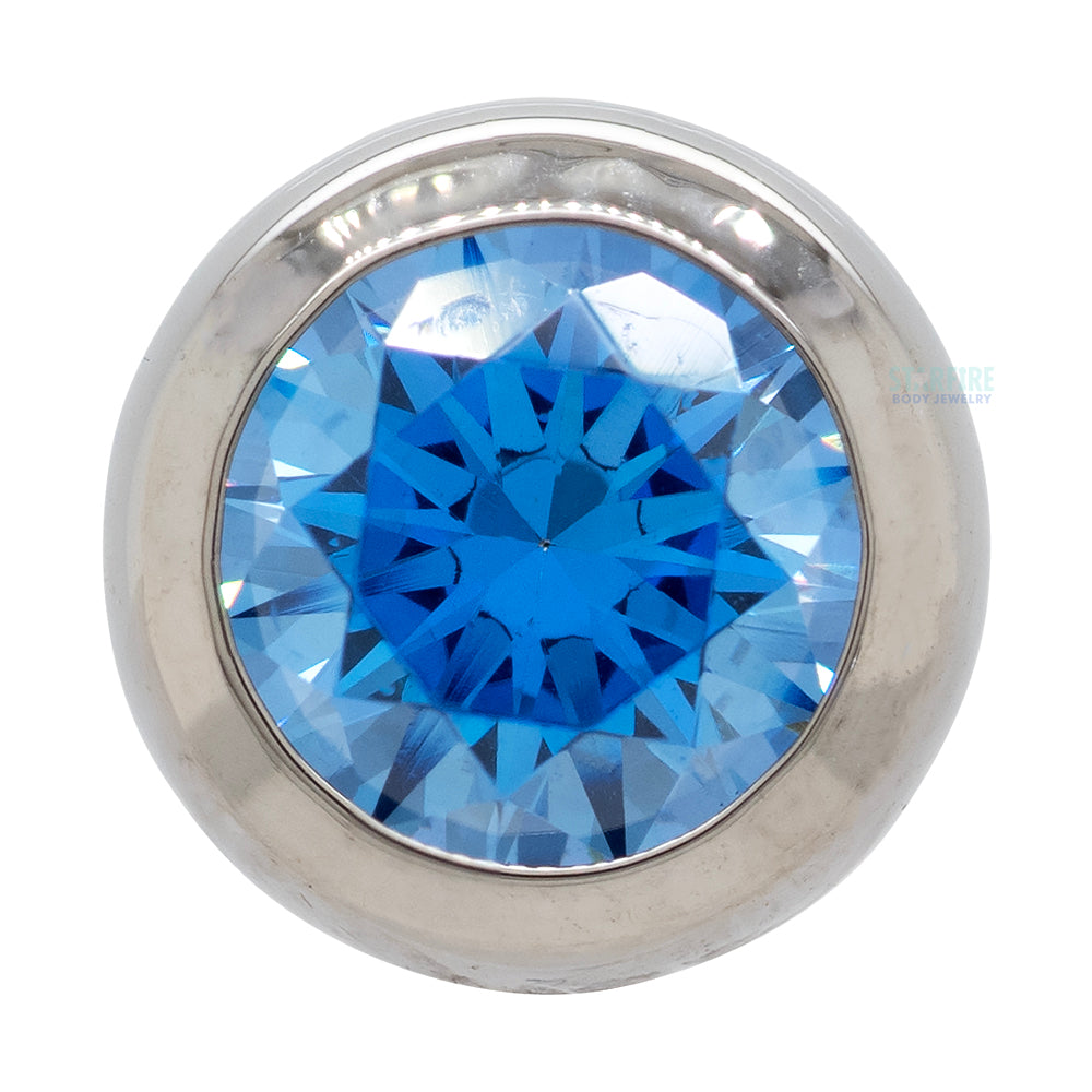 Stainless Steel Ball-Set Brilliant-Cut Gem Threaded End