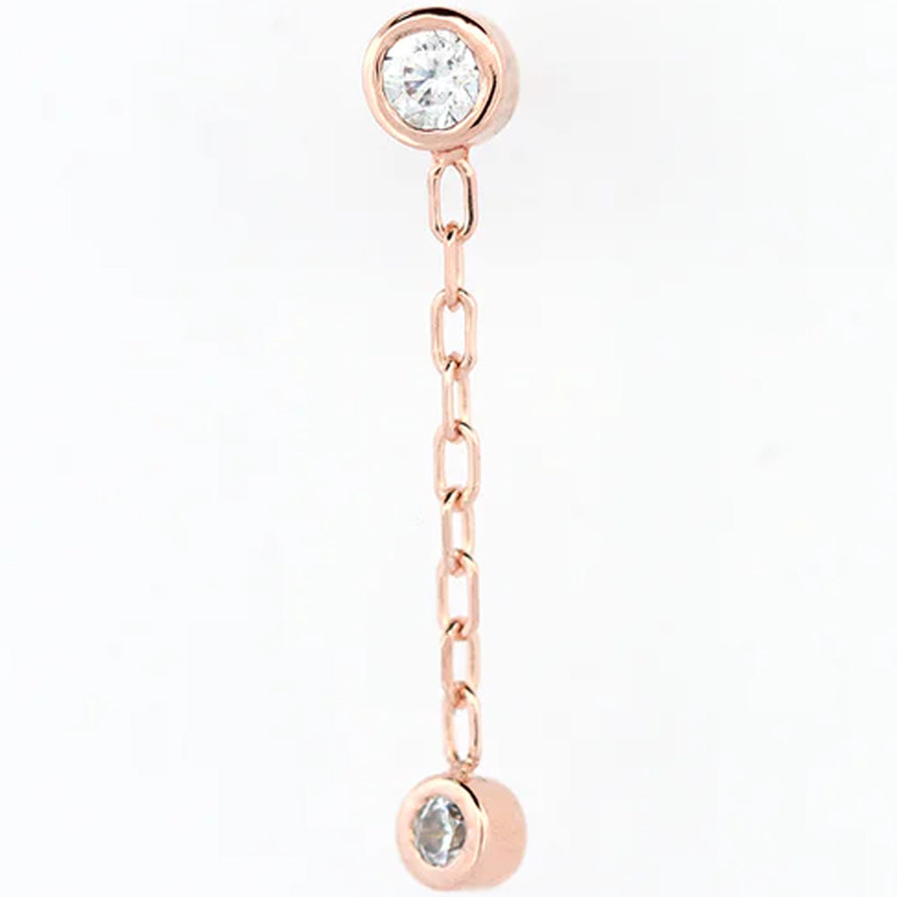 threadless: "Hangin' Tough" End with Chain in Gold with CZ's