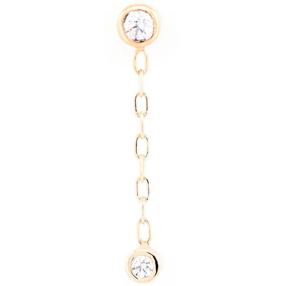threadless: "Hangin' Tough" End with Chain in Gold with CZ's