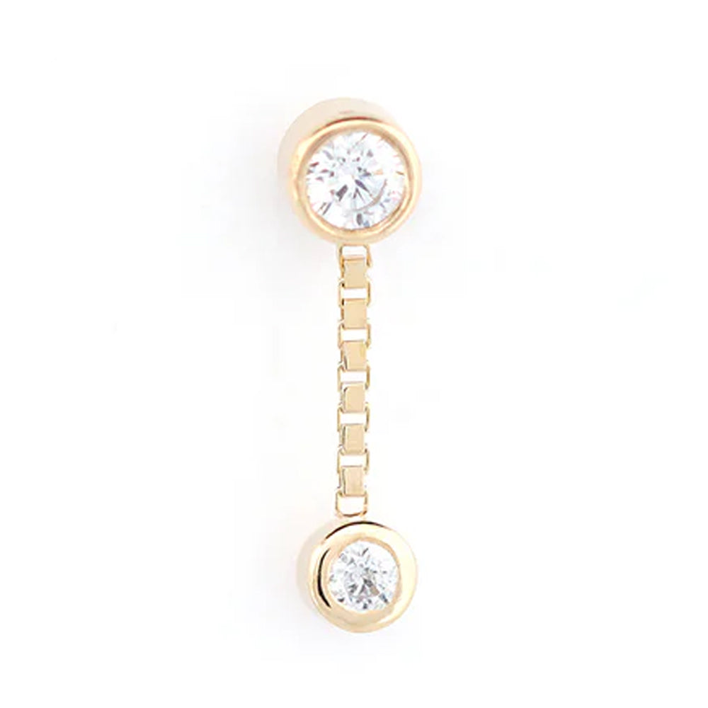 threadless: "Hangin' Tough" End with Chain in Gold with CZ's