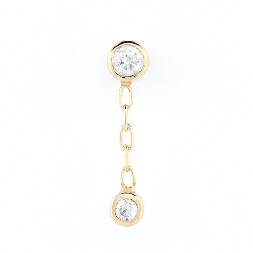 threadless: "Hangin' Tough" End with Chain in Gold with CZ's