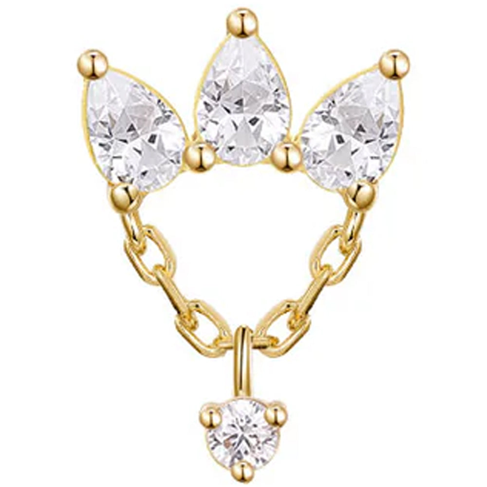 threadless: "Posh" Chain End in Gold with CZ