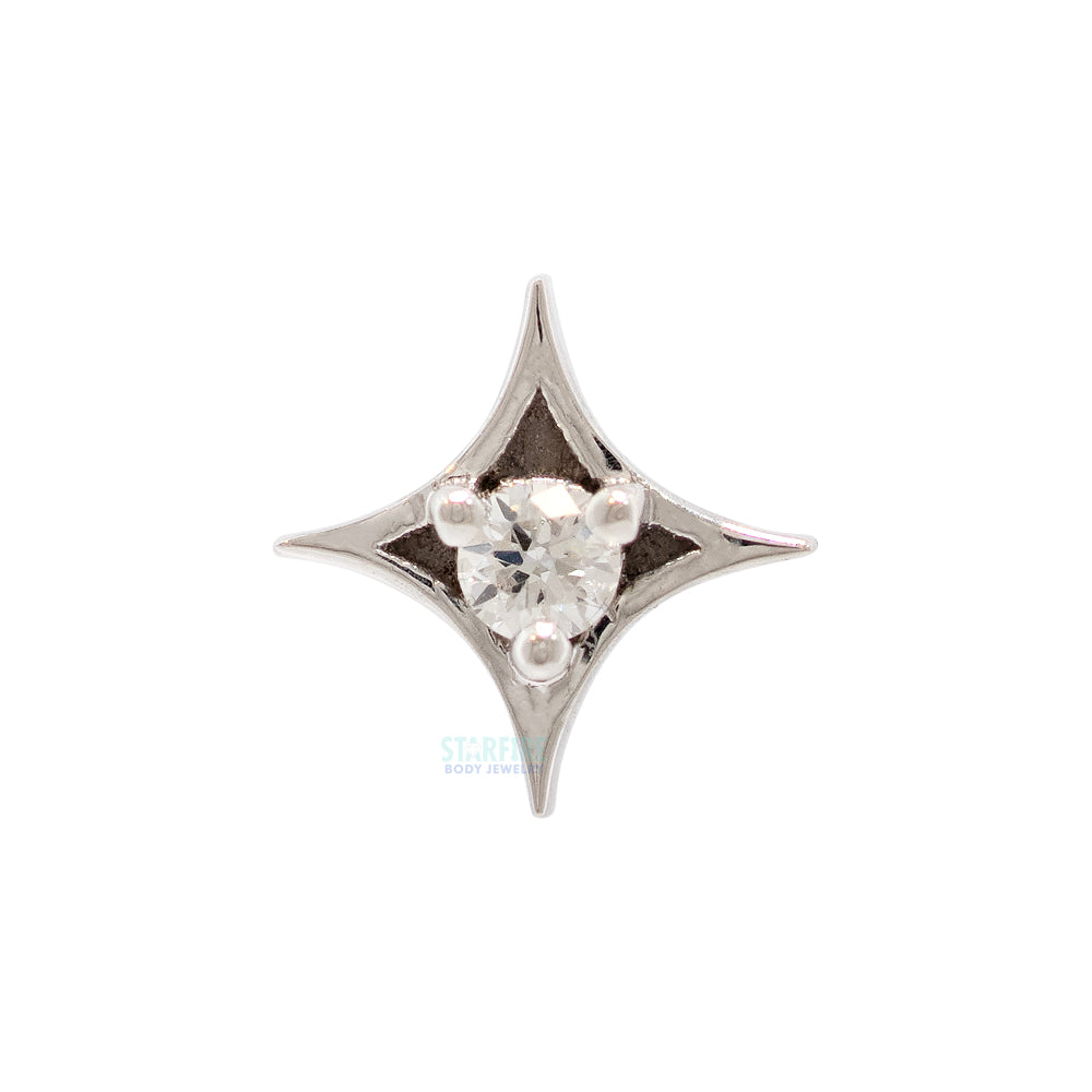 "Sparkle" Threaded End in Gold & Platinum with DIAMOND