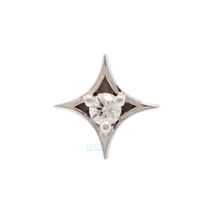 "Sparkle" Threaded End in Gold & Platinum with DIAMOND