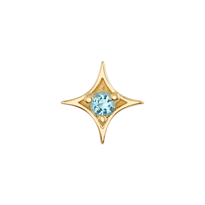 "Sparkle" Threaded End in Gold & Platinum with Swiss Blue Topaz