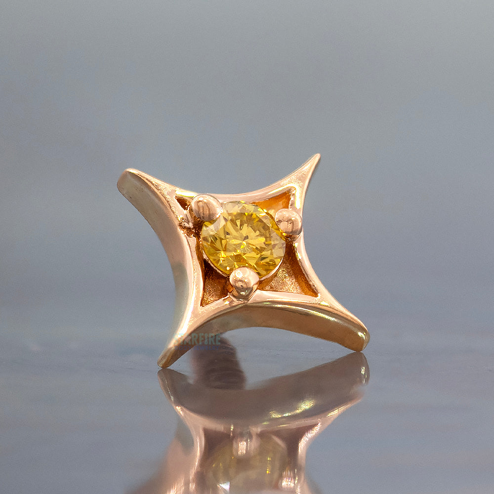 threadless: "Sparkle" Pin in Gold & Platinum with Canary Diamond
