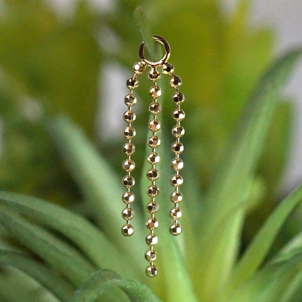 Triple Ball Chain Charm in Gold