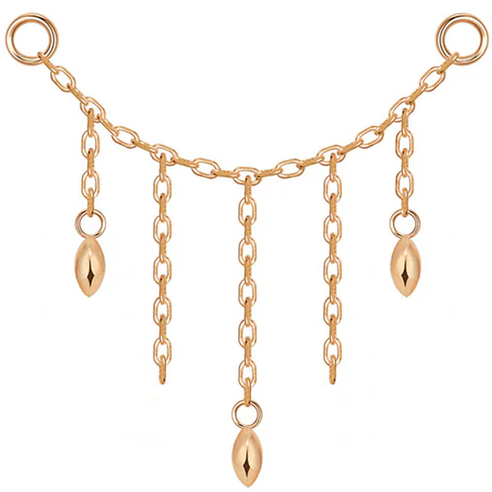 "Hera" Marquise Bead Chain Attachment in Gold