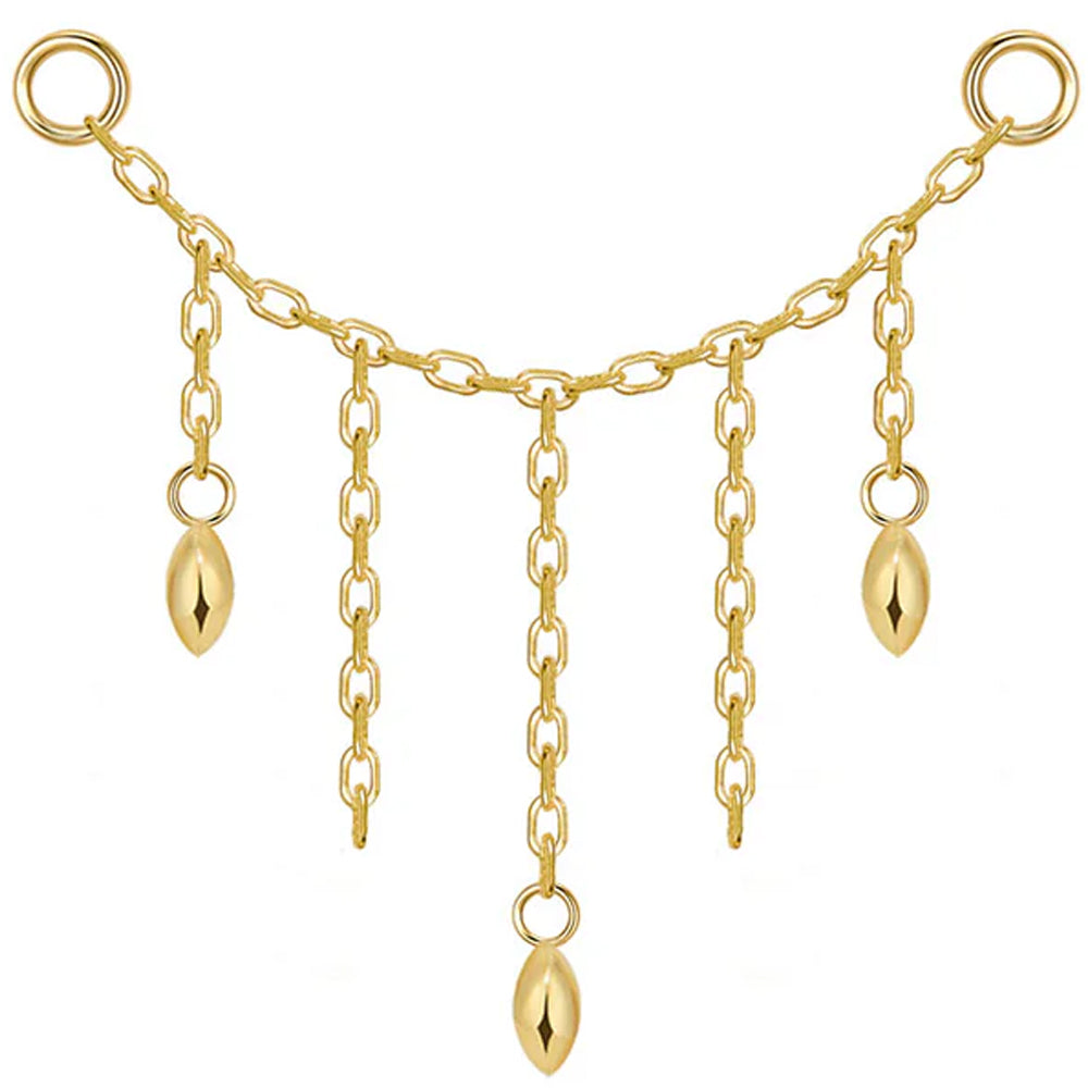 "Hera" Marquise Bead Chain Attachment in Gold
