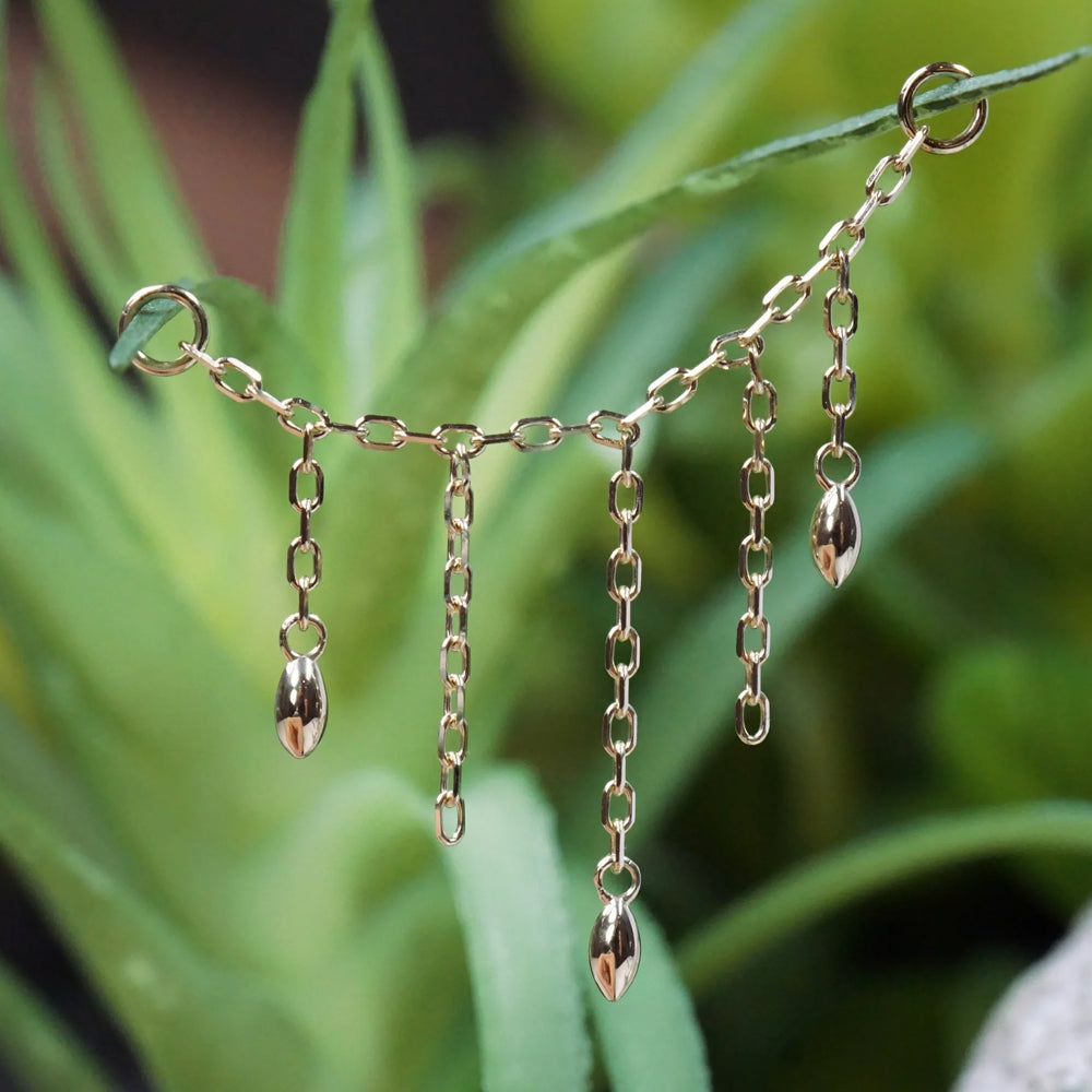 "Hera" Marquise Bead Chain Attachment in Gold