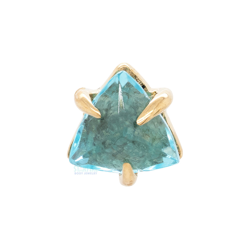 threadless: Prong Set Trillion Cut Apatite End in Gold