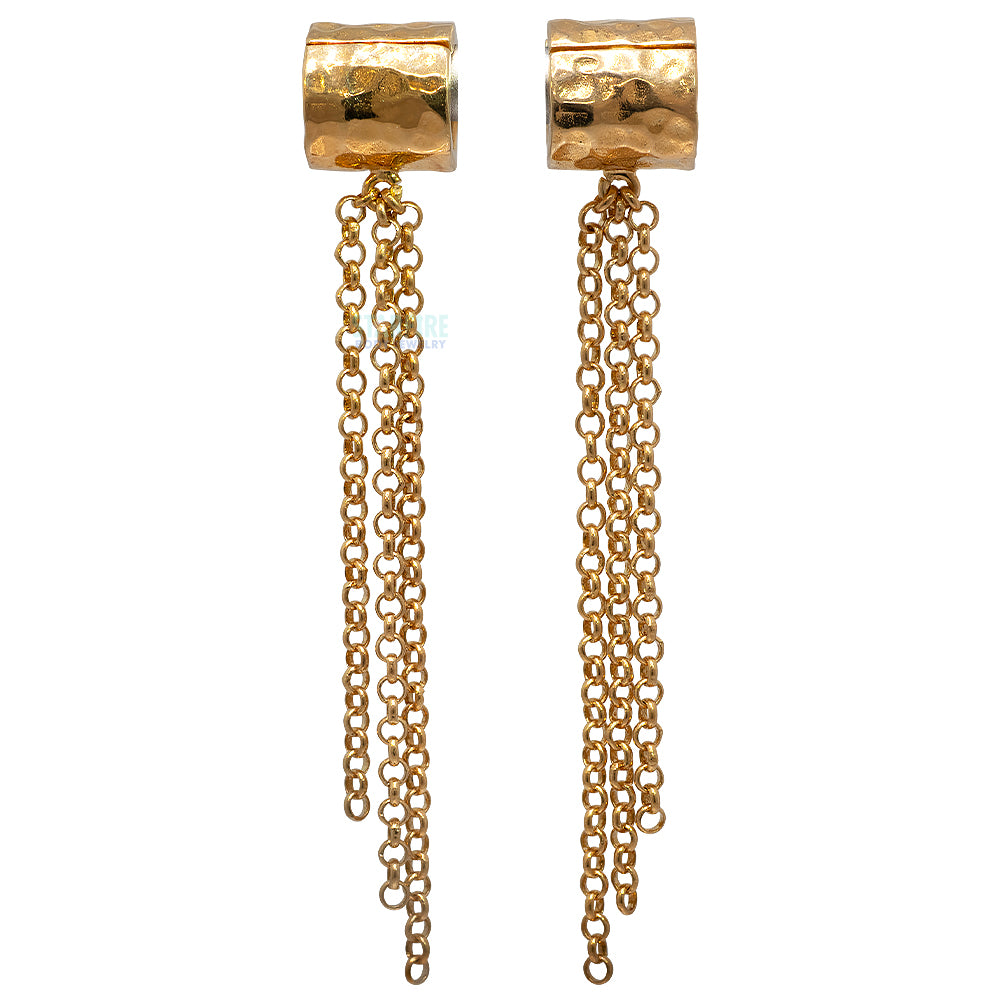 Hammered Clicker Cuff with Chains Weights