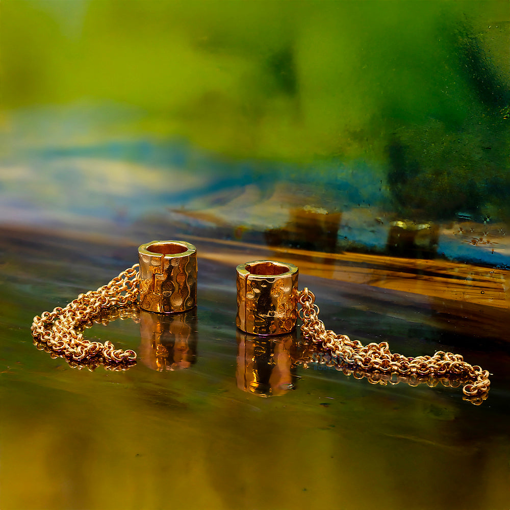Hammered Clicker Cuff with Chains Weights