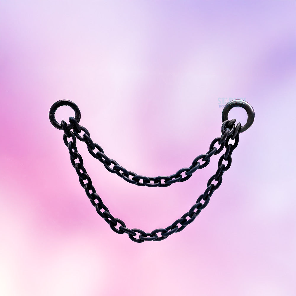 Matte Double Chain Attachment in Black Niobium