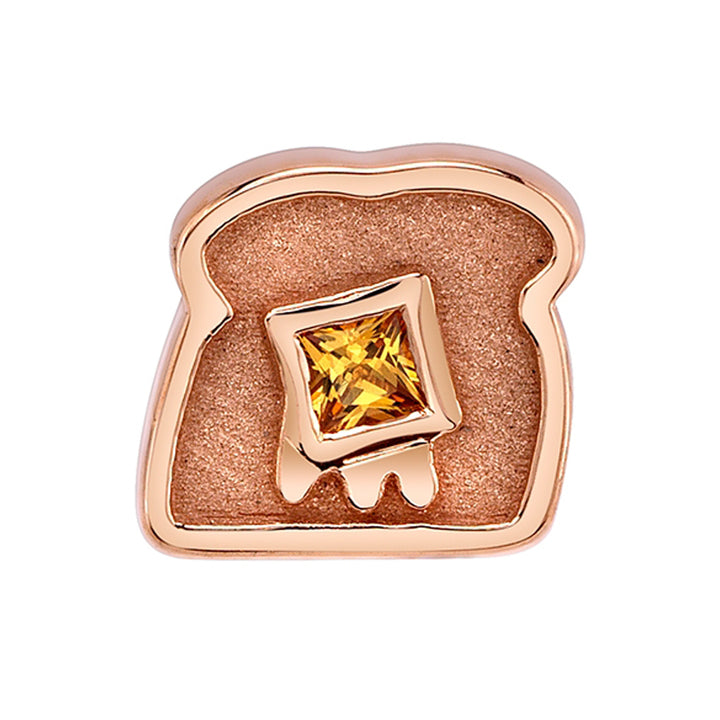 Toast Threaded End in Gold & Platinum with Yellow Sapphire