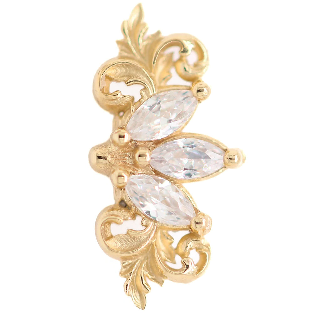 "Redemption" Threaded End in Gold with White Diamonds