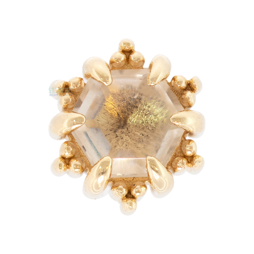 threadless: "Vera" End in Yellow Gold with CZ